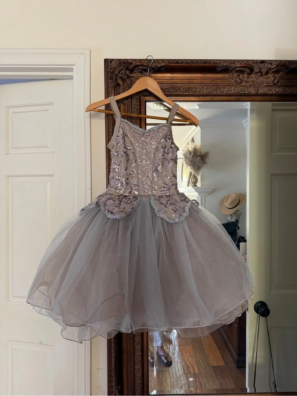 Weissman Dusty Blush Ballet Tutu with Silver Sequin Embroidery